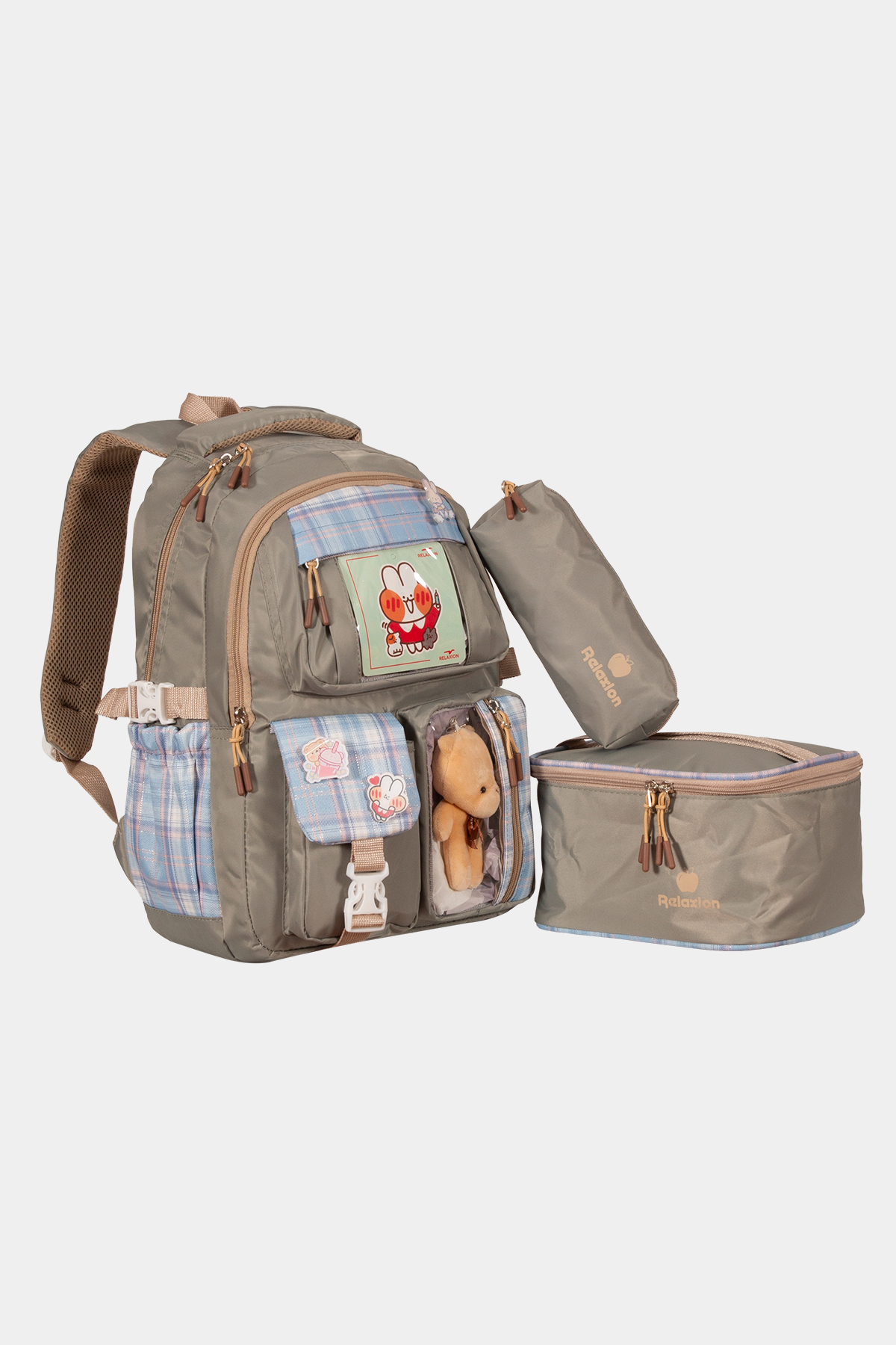 1395 Beslenmeli İlkokul Sırt Çantası Takımı RENK: Yeşil Mavi resmi