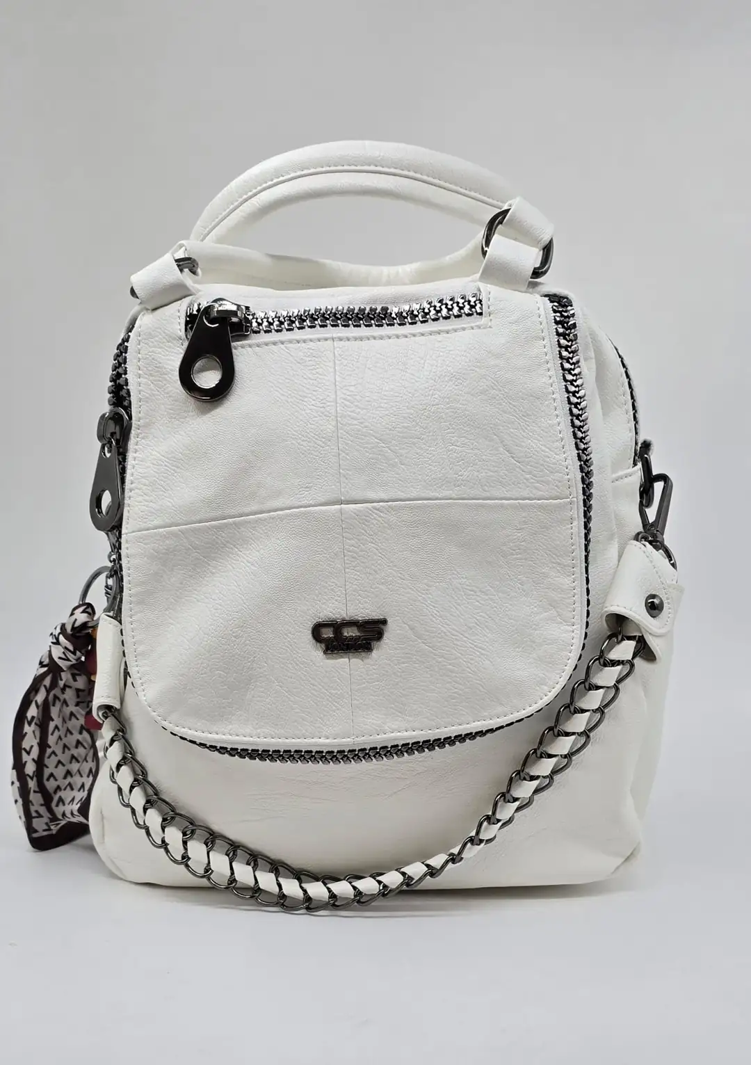 17393 Omuz Askılı Kadın Sırt Çantası RENK: Beyaz resmi