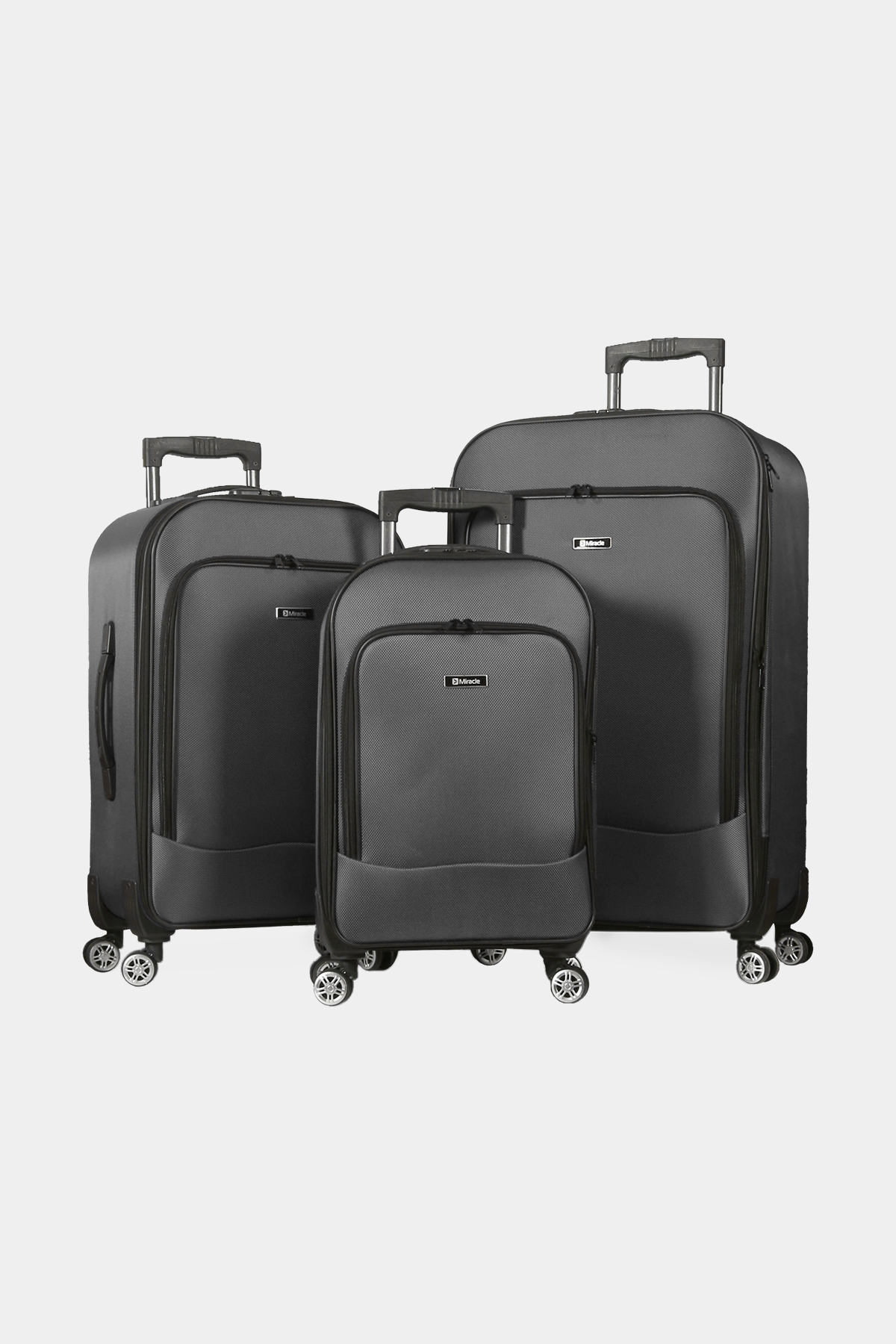 50 Miracle 4 Teker Havlu Kumaş Valiz Seti RENK: Gri resmi