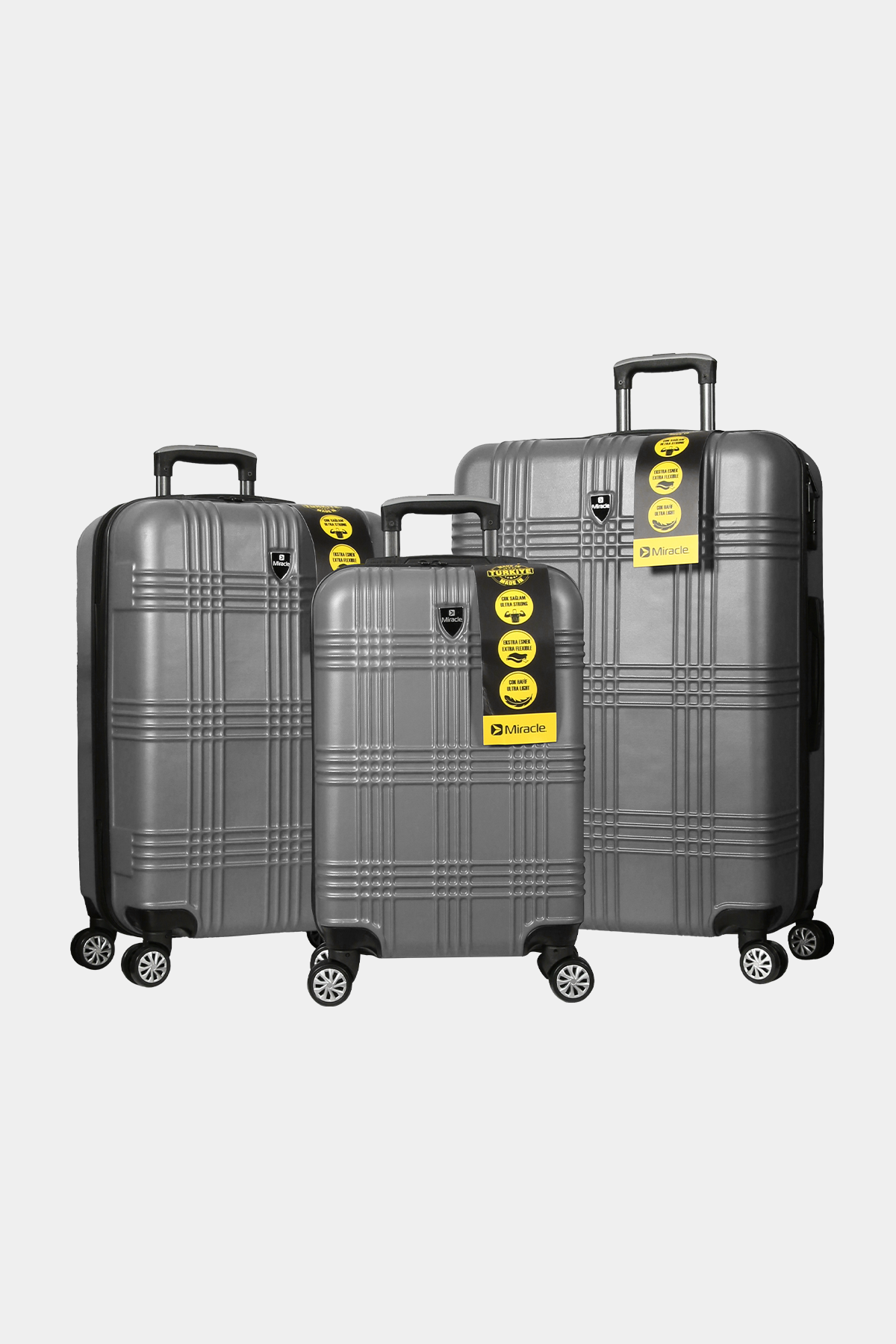 605 Miracle ABS Valiz Seti RENK: Gümüş resmi