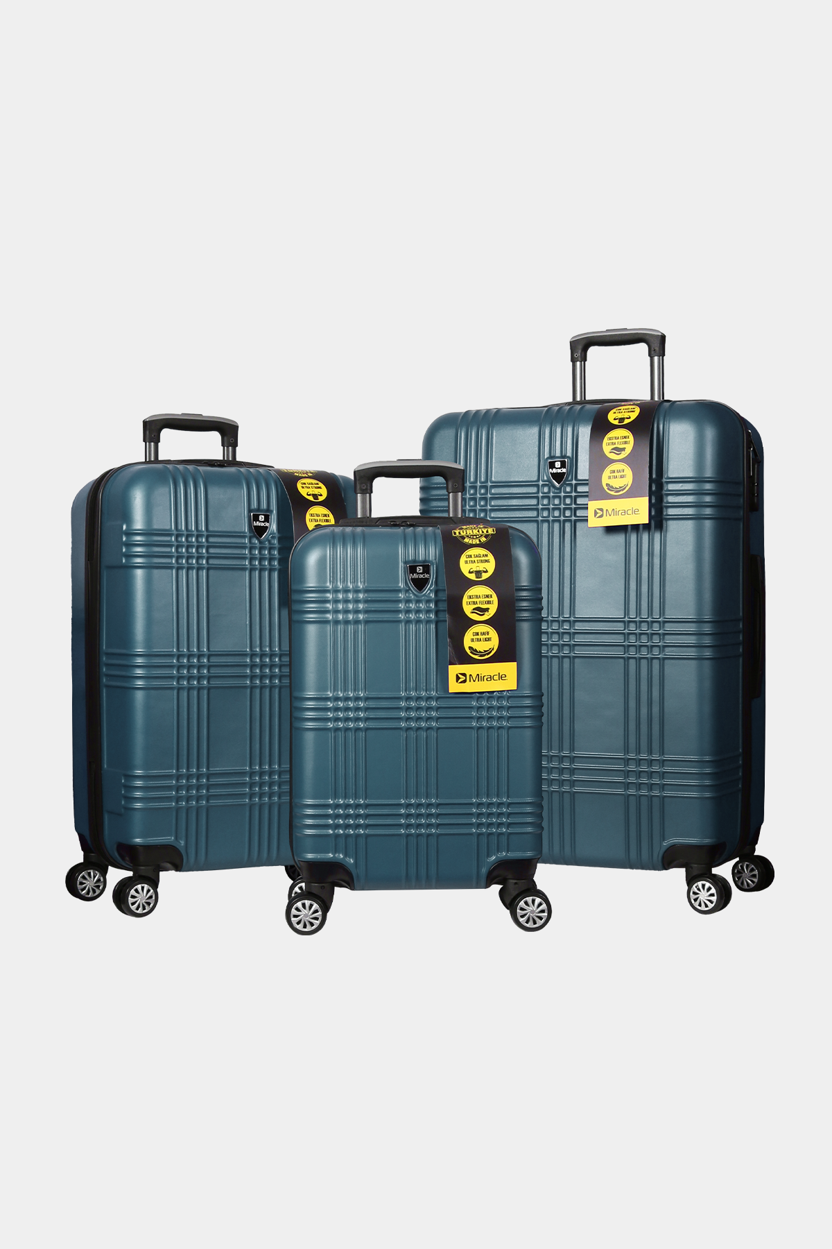 605 Miracle ABS Valiz Seti RENK: Mavi resmi