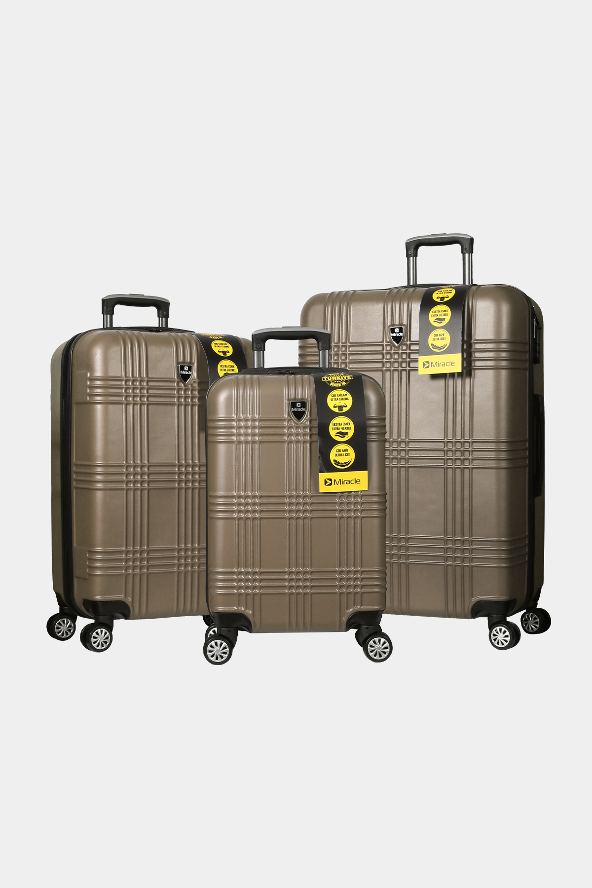 605 Miracle ABS Valiz Seti RENK: Vizon resmi