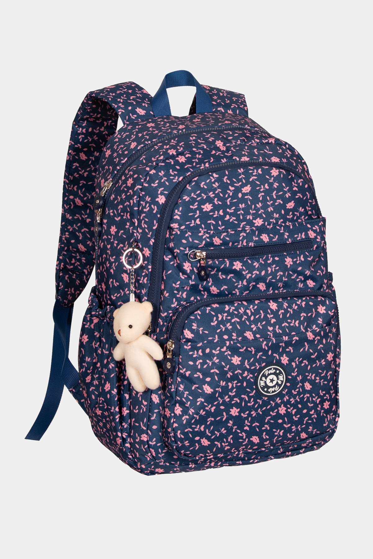 8605 Günlük & Okul Sırt Çantası RENK: LACİVERT PUDRA YAPRAKLI resmi