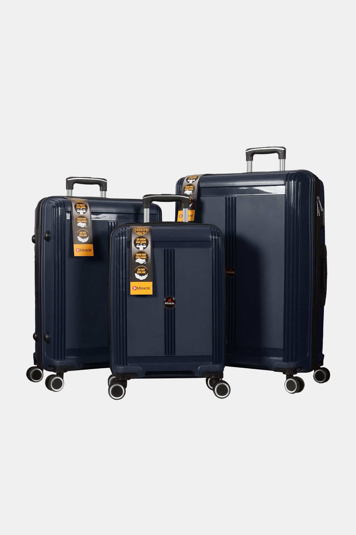 1019 Miracle PP Valiz Seti RENK: Lacivert resmi