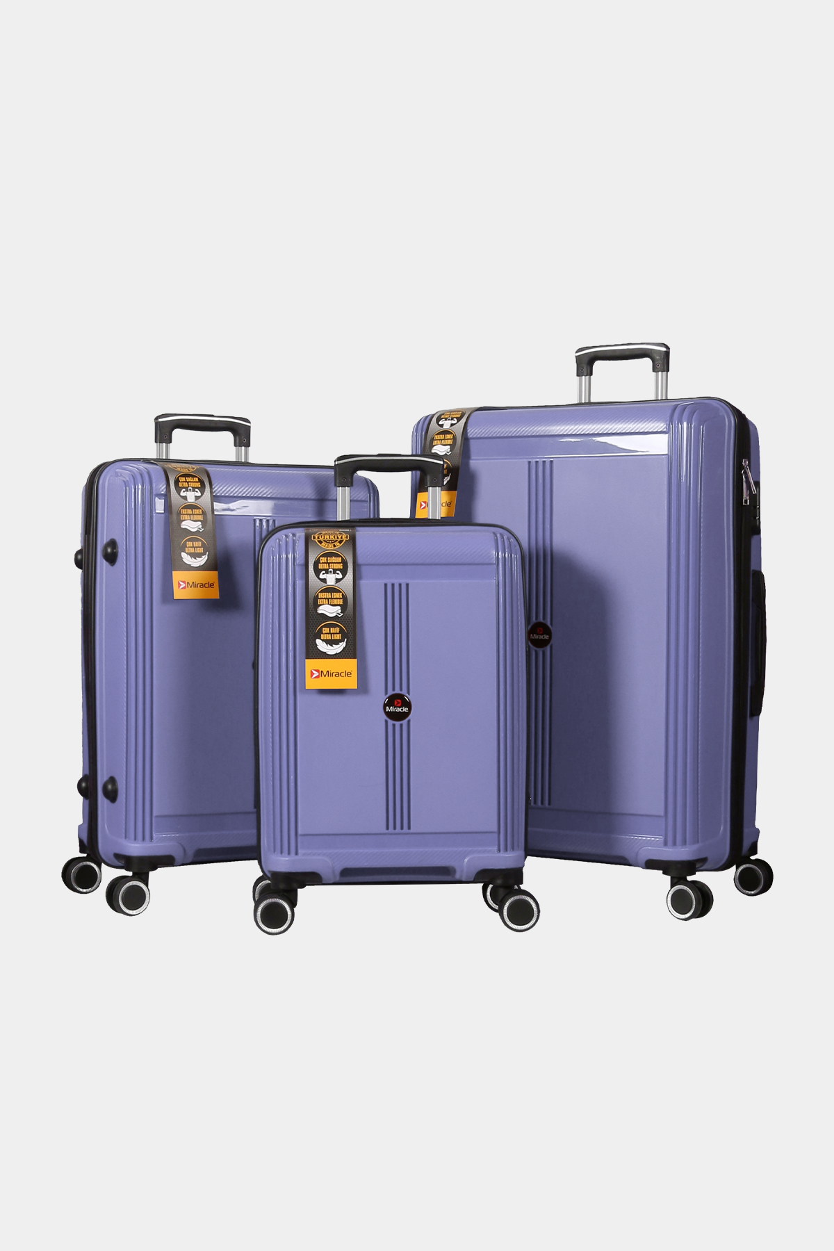 1019 Miracle PP Valiz Seti RENK: Lila resmi