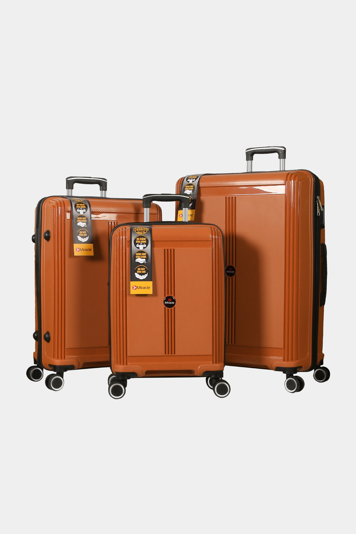 1019 Miracle PP Valiz Seti RENK: Turuncu resmi