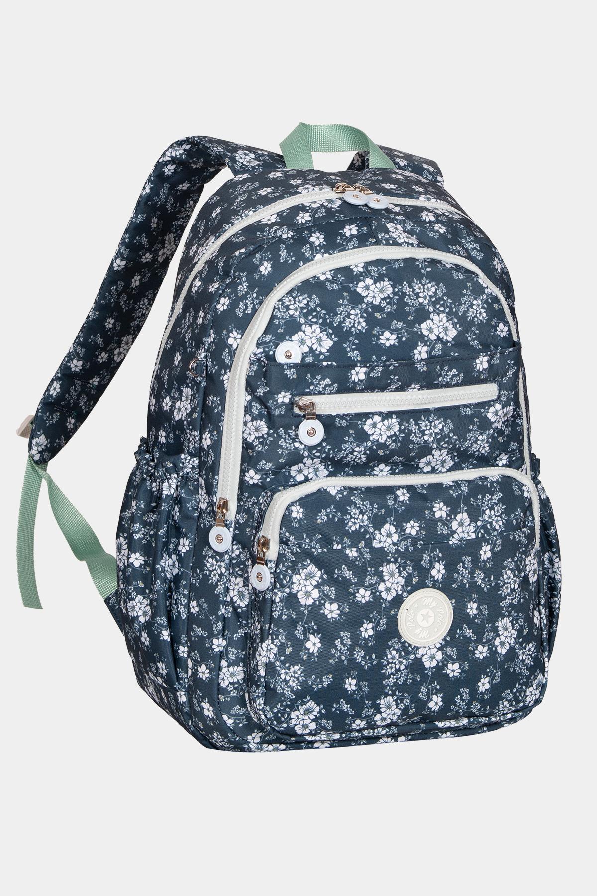 8605 Günlük & Okul Sırt Çantası RENK: LACİVERT BEYAZ ÇİÇEKLİ resmi