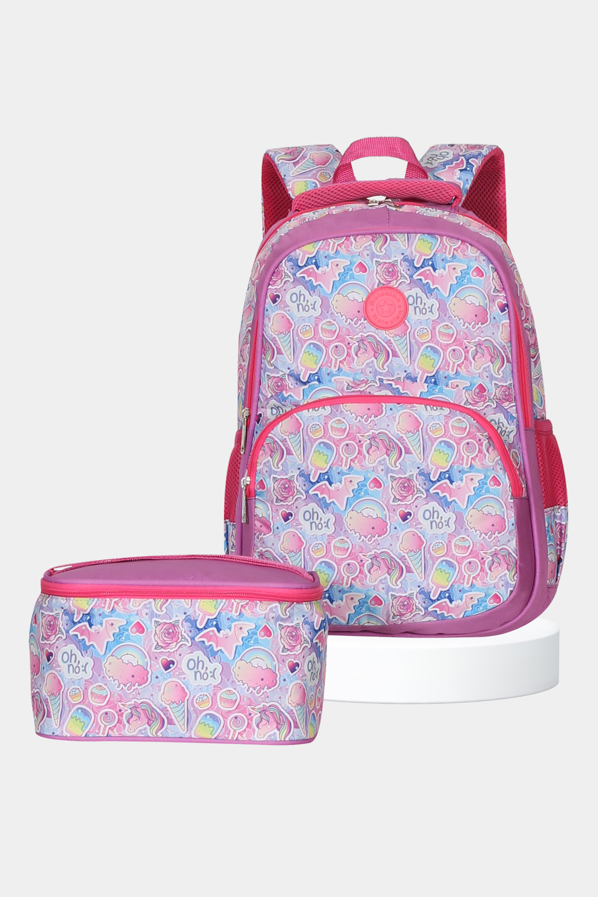 1360 Beslenmeli Okul Sırt Çantası Takımı DESEN: UNICORN ICE CREAM resmi