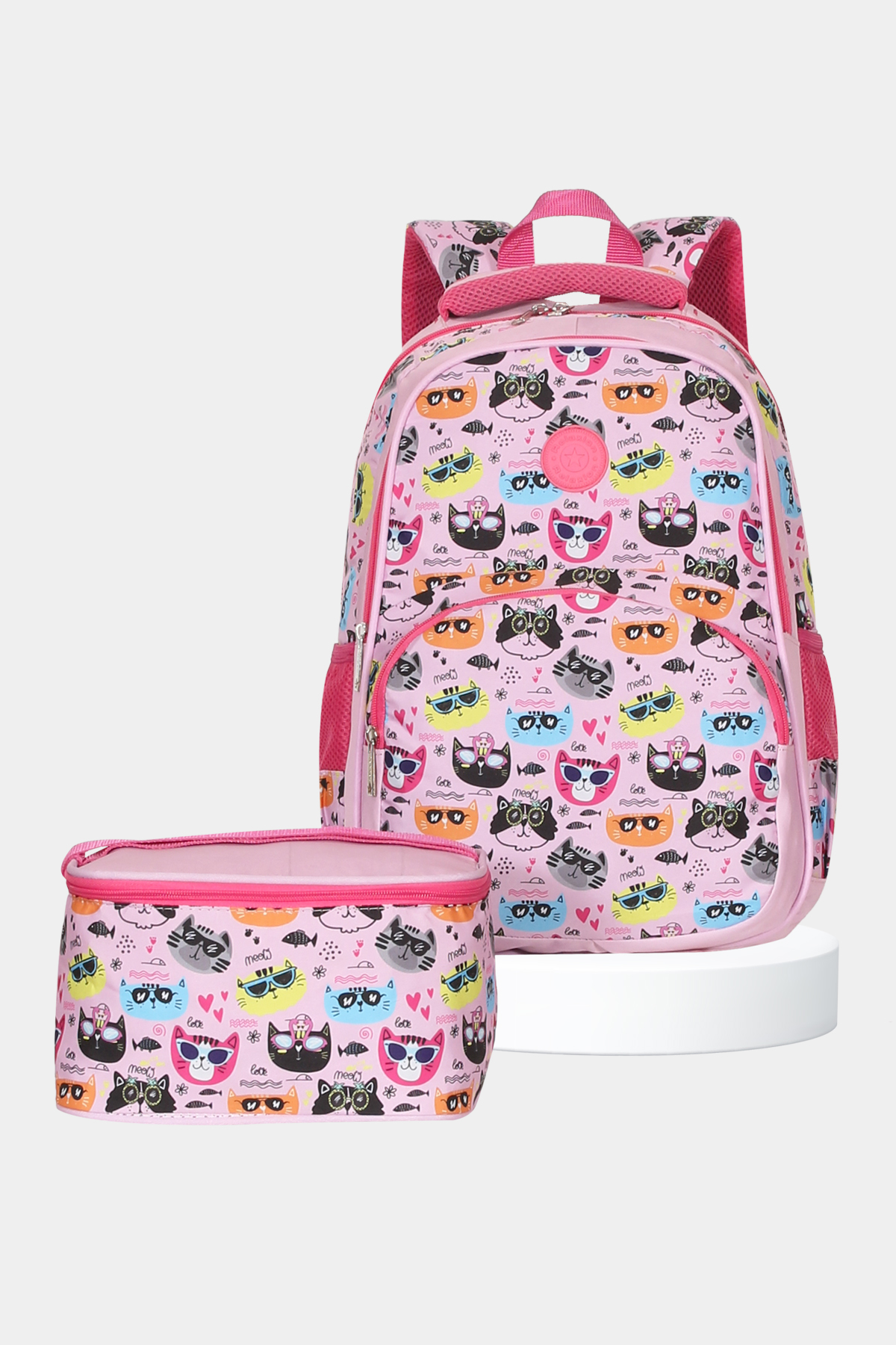 1360 Beslenmeli Okul Sırt Çantası Takımı DESEN: KEDİLİ resmi