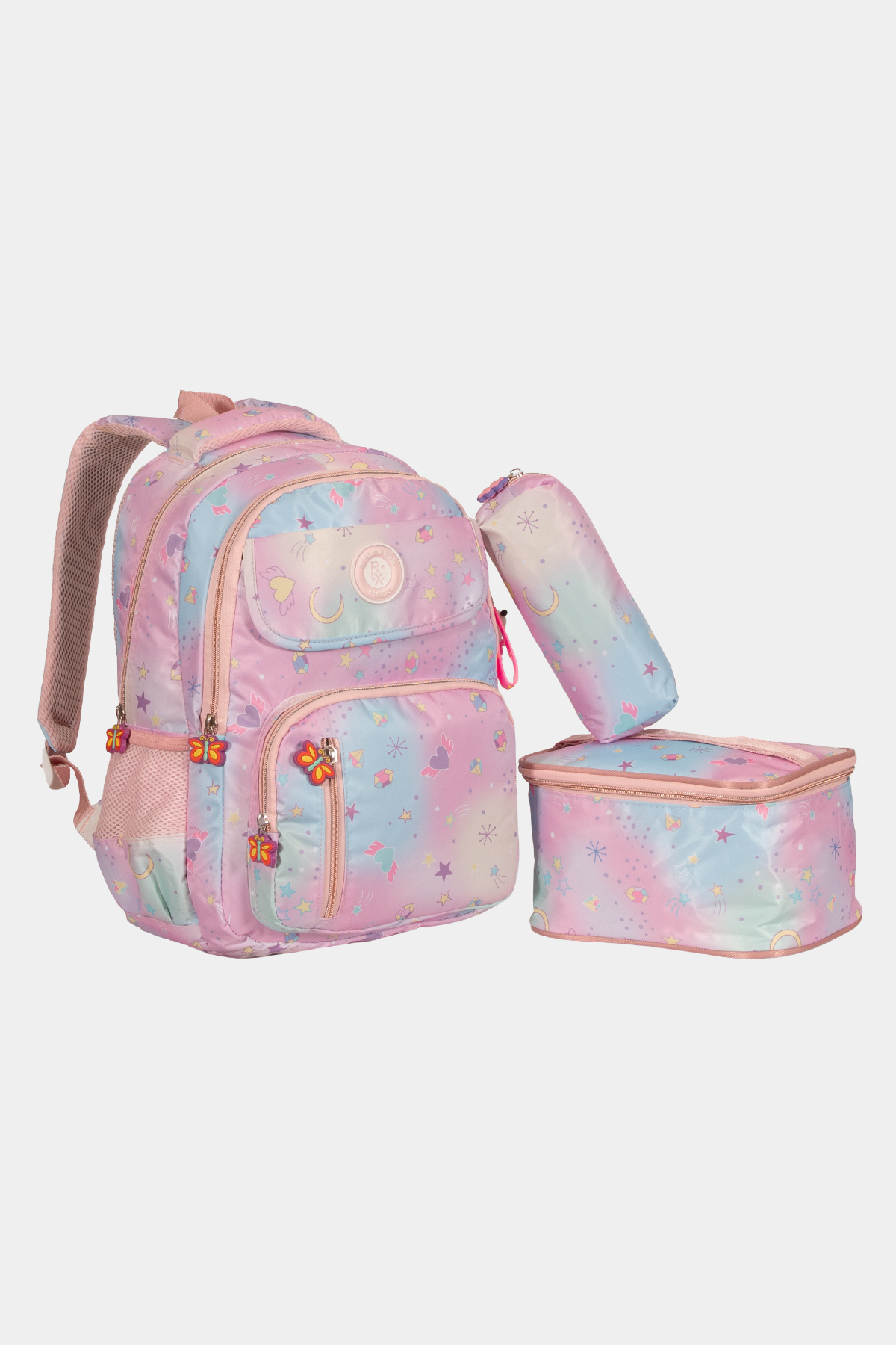 1390 Üçlü Set İlkokul Sırt Çantası Takımı RENK: PEMBE PUDRA resmi