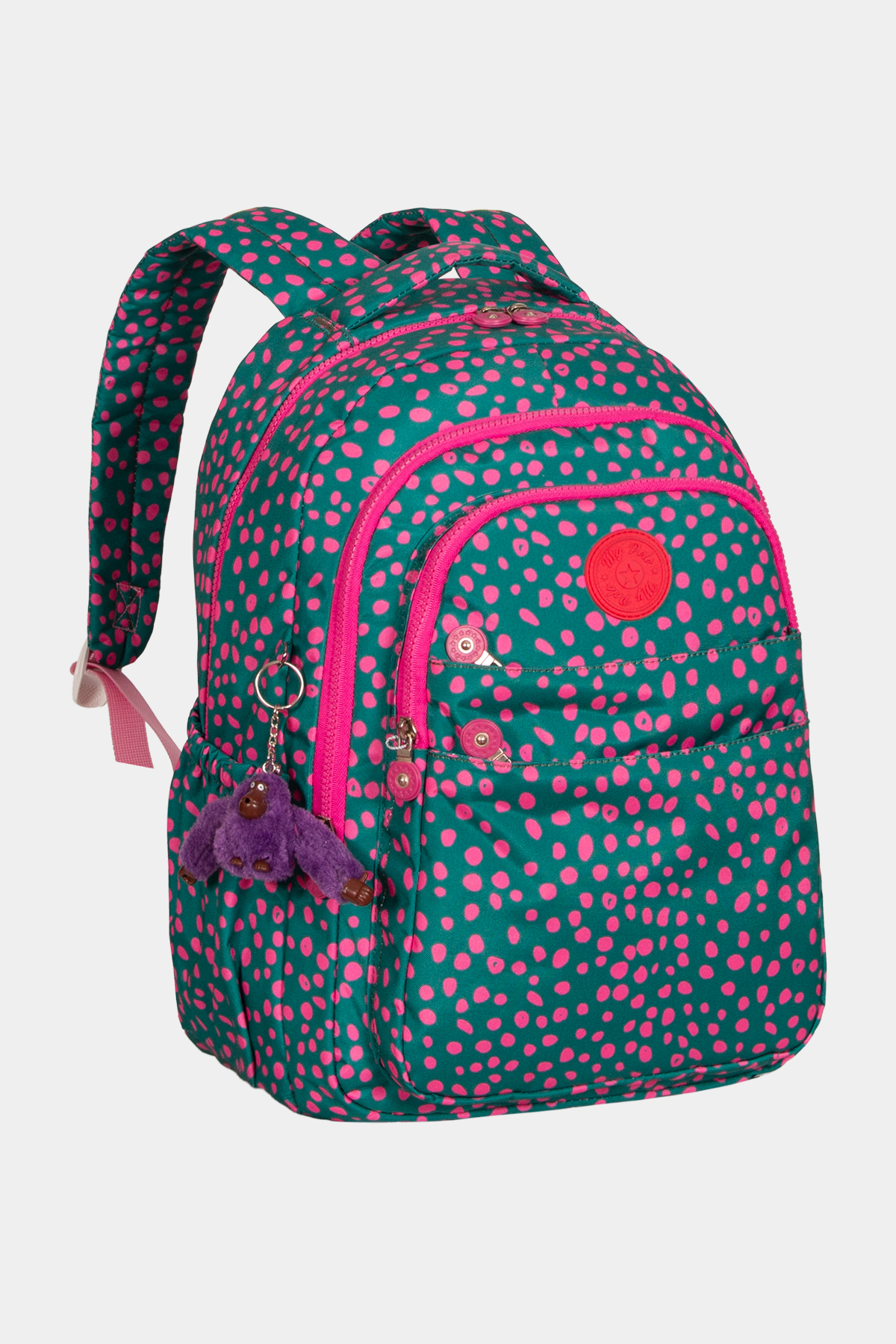8610 Günlük & Okul Sırt Çantası RENK: YEŞİL FUŞYA BENEKLİ resmi