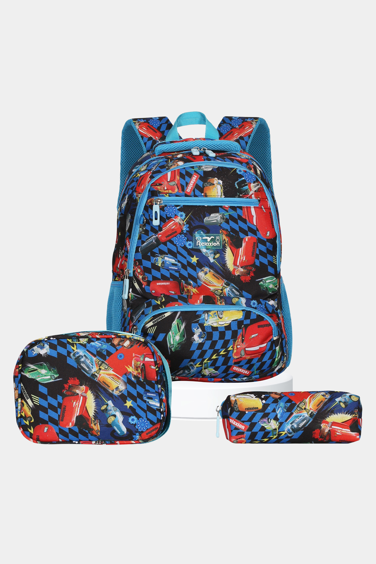 8650 3'lü Set İlkokul Sırt Çantası Takımı DESEN: ARABALI resmi