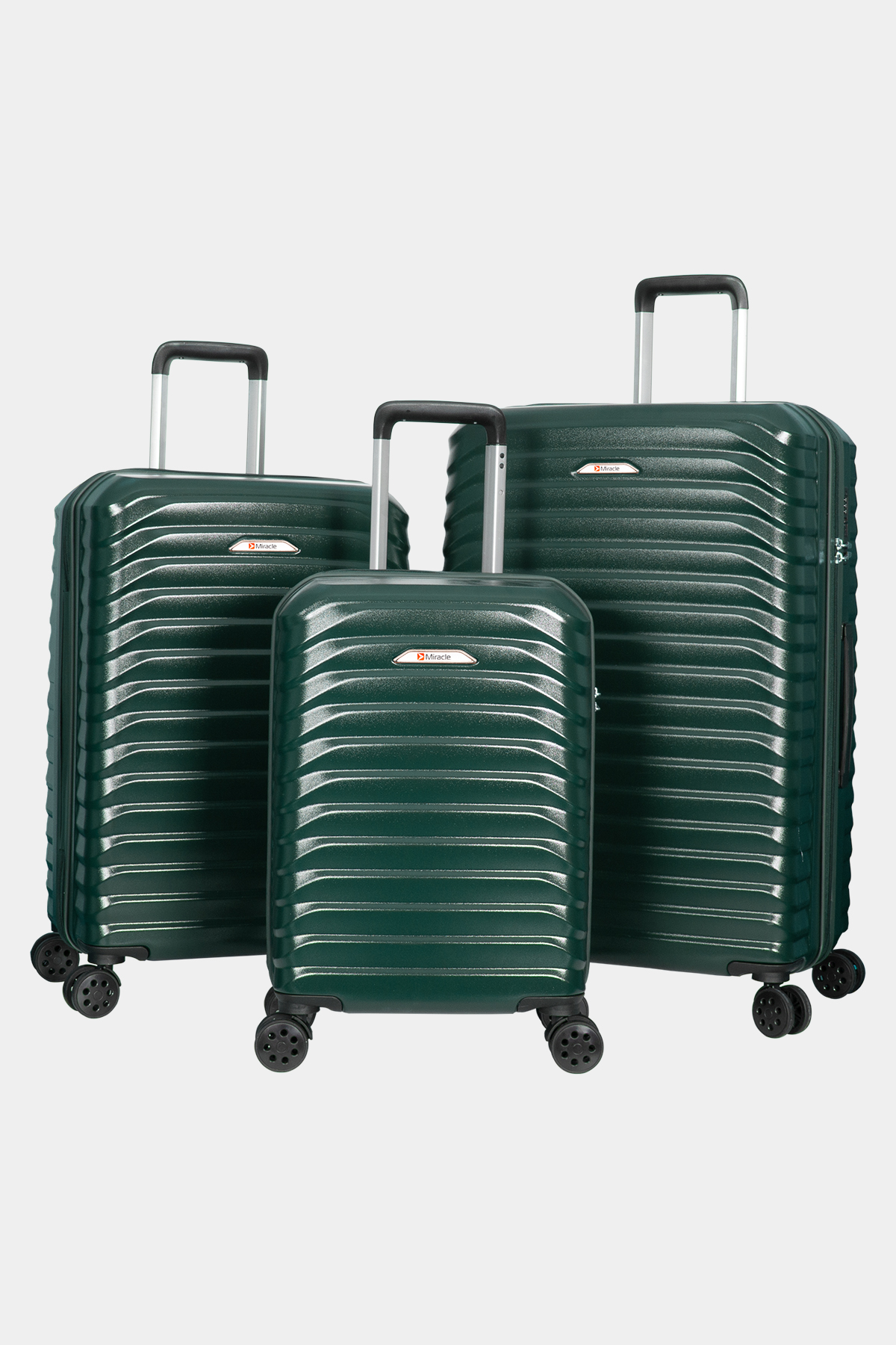 724 Polikarbon Darbeye Dayanıklı Lüks Üçlü Valiz Seti RENK: Zümrüt resmi