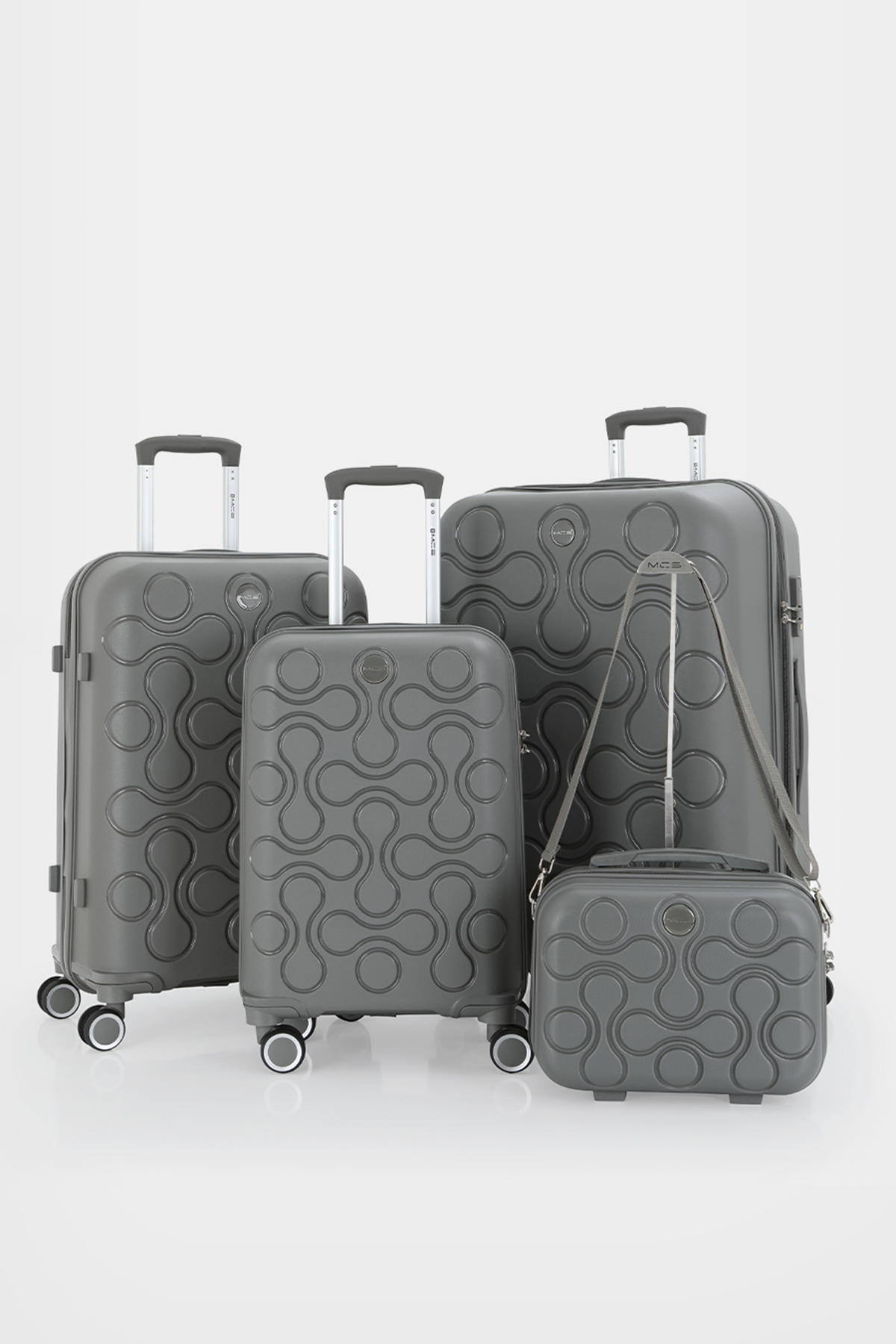 376 Polipropilen 4'lü Valiz Seti  RENK: Gri resmi