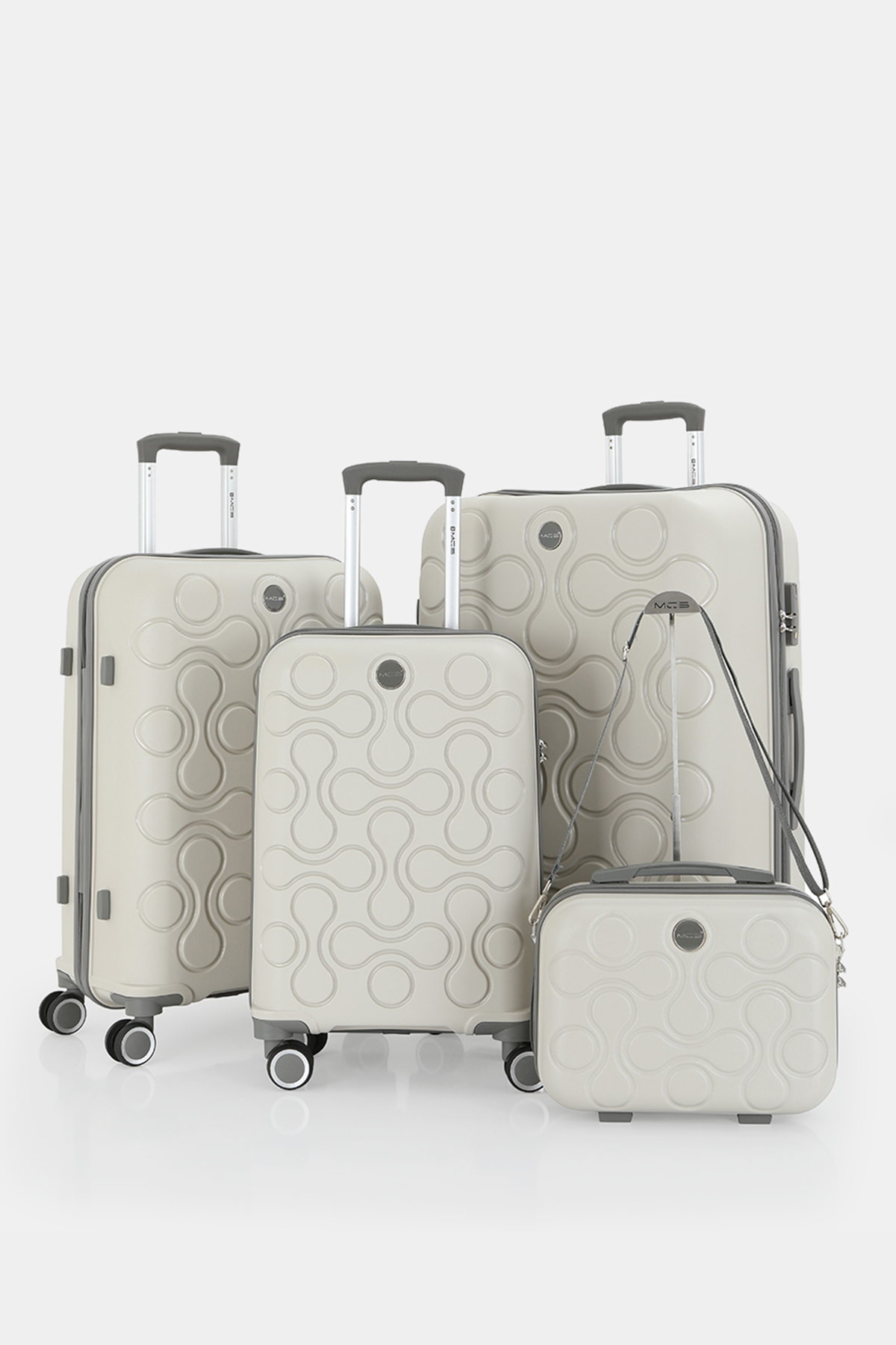 376 Polipropilen 4'lü Valiz Seti  RENK: Kemik Gri resmi