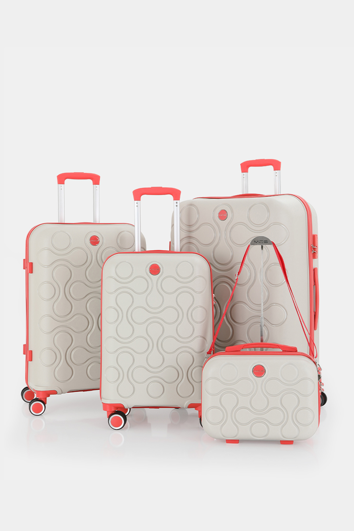 376 Polipropilen 4'lü Valiz Seti  RENK: Kemik Mercan resmi