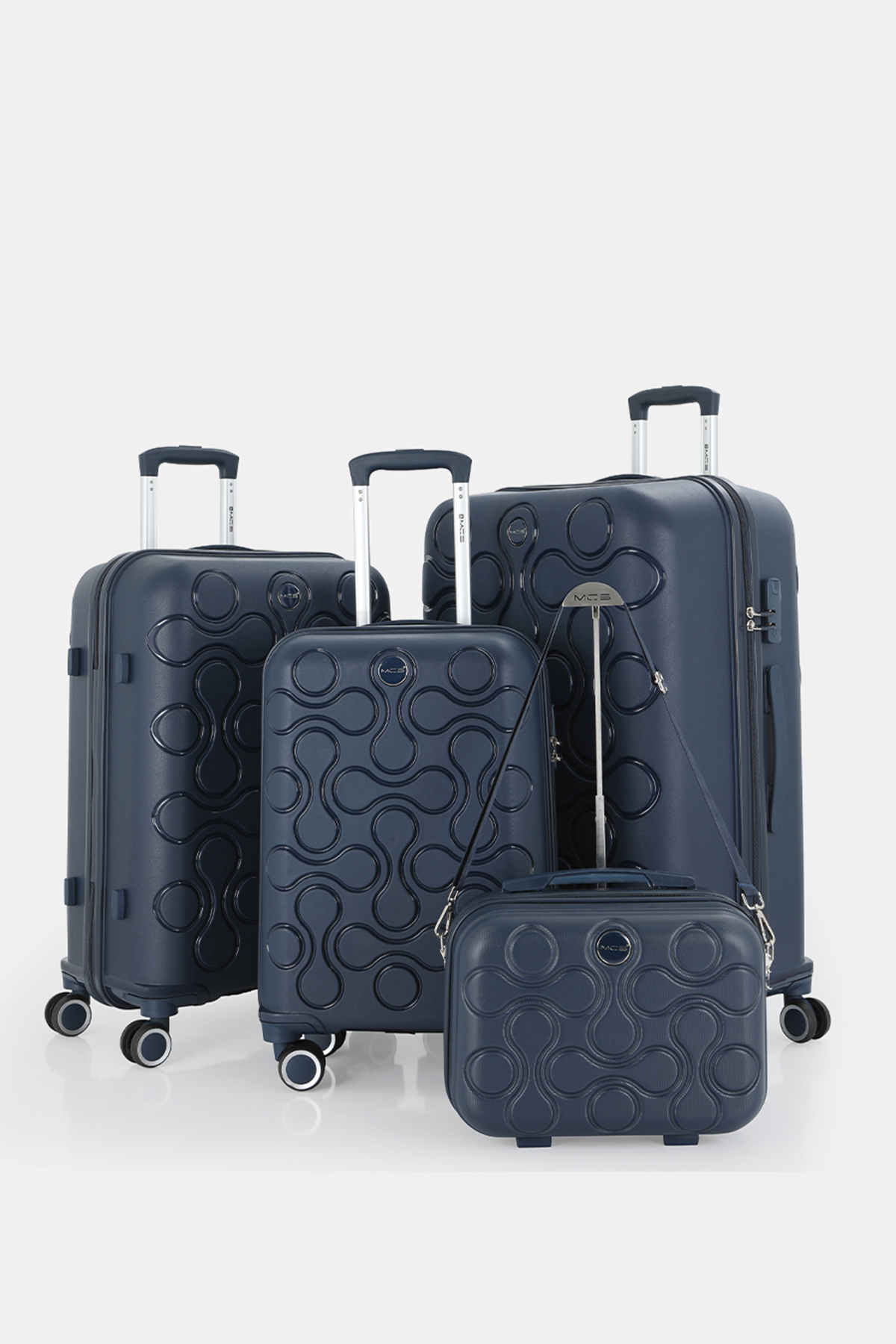 376 Polipropilen 4'lü Valiz Seti  RENK: Lacivert resmi