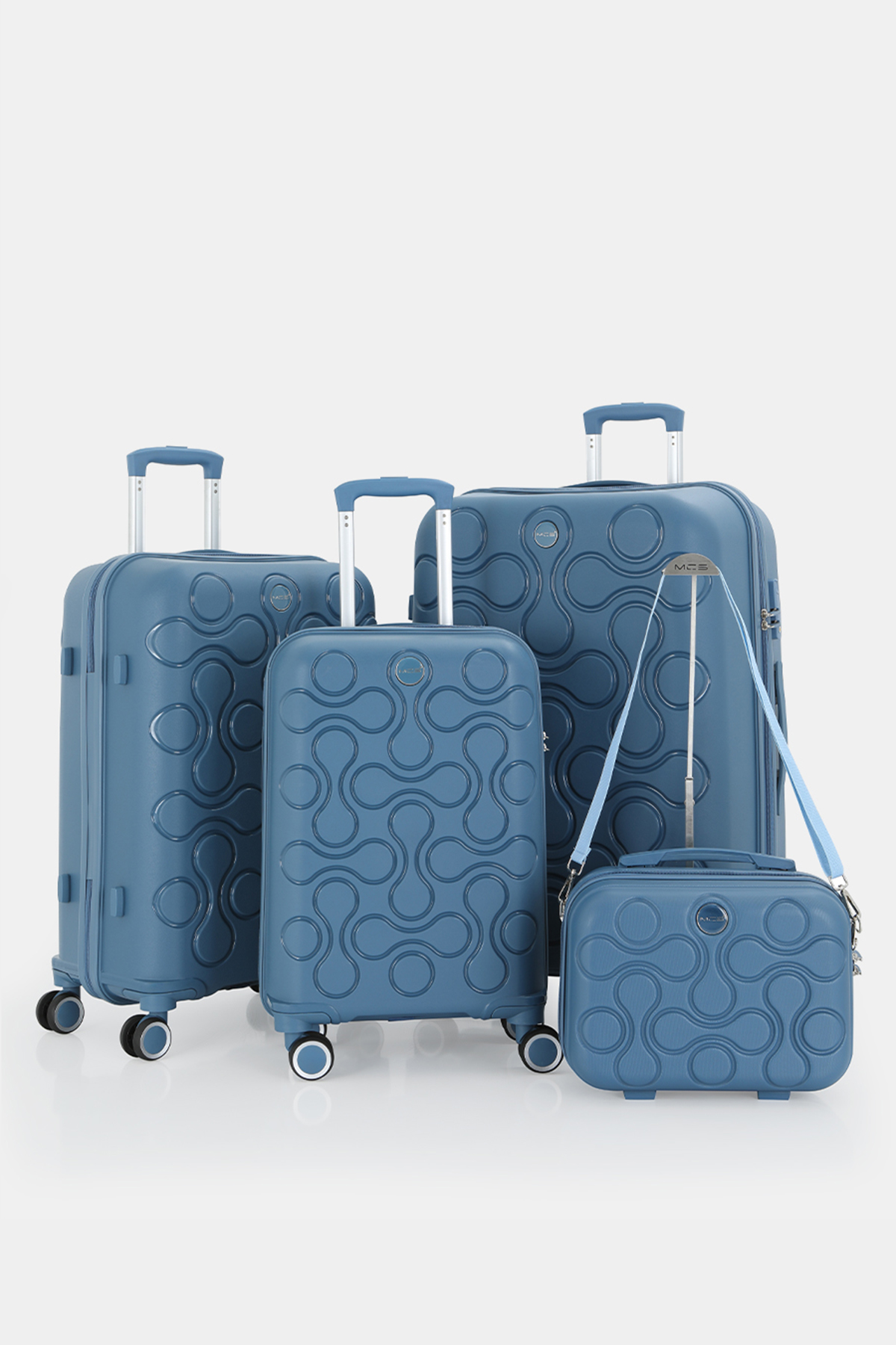 376 Polipropilen 4'lü Valiz Seti  RENK: Mavi resmi