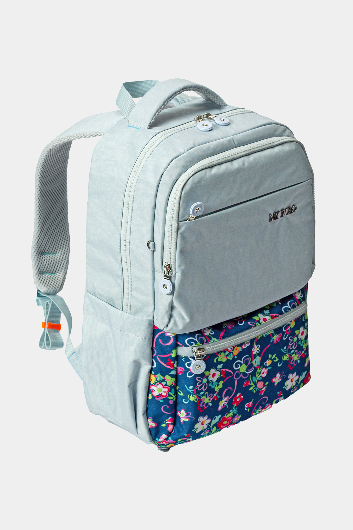 2085 Günlük & Okul Sırt Çantası RENK: TAŞ GRİ/ÇİÇEK BUKETLİ resmi