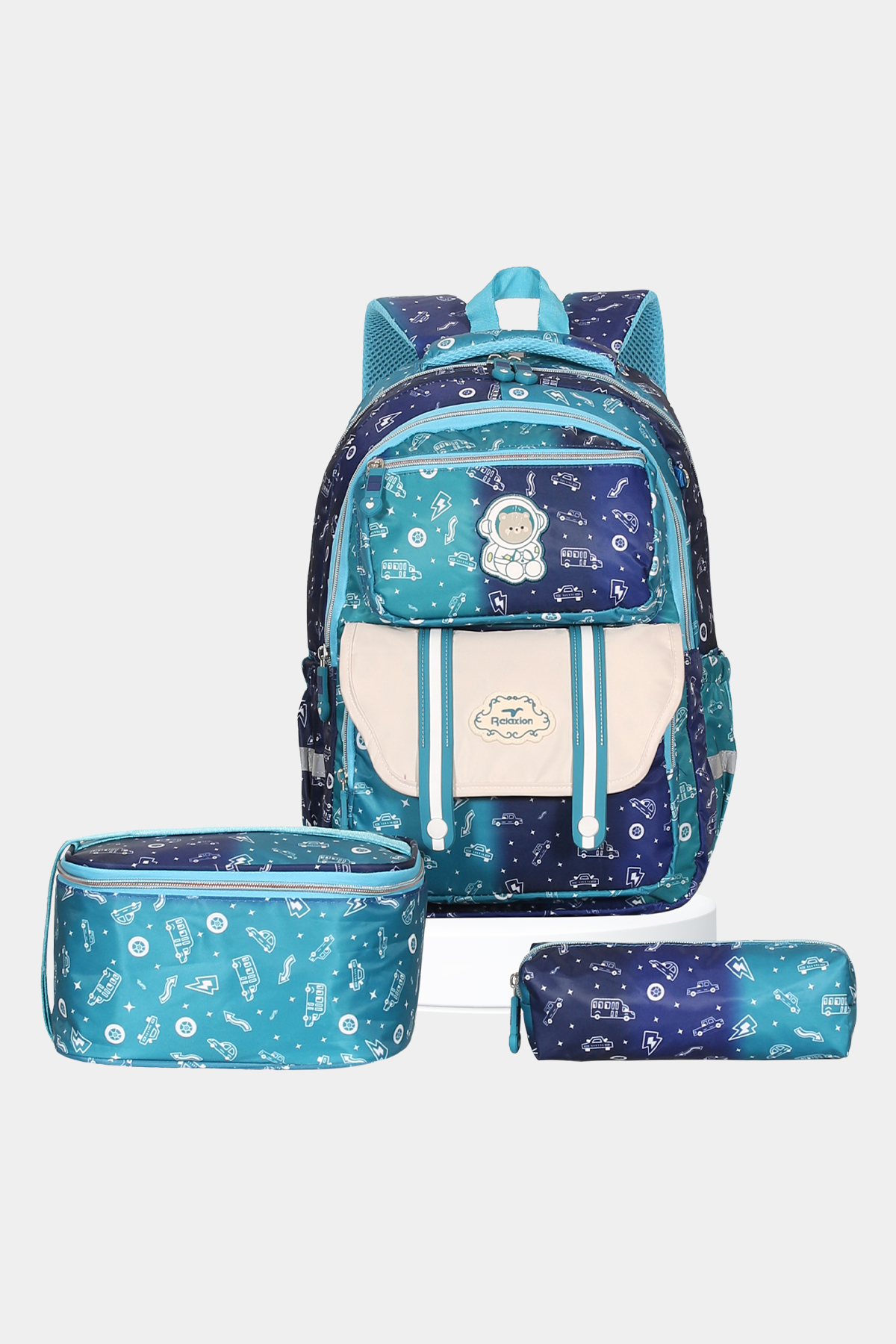 1380 Üçlü Set İlkokul Sırt Çantası Takımı RENK: MAVİ A.TURKUAZ resmi